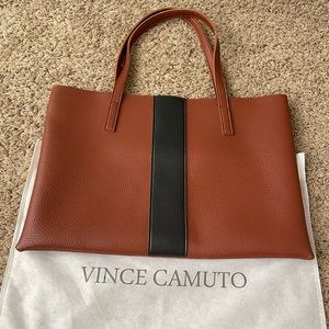 Vince Camuto Luck Pebble Brown Leather Tote Bag